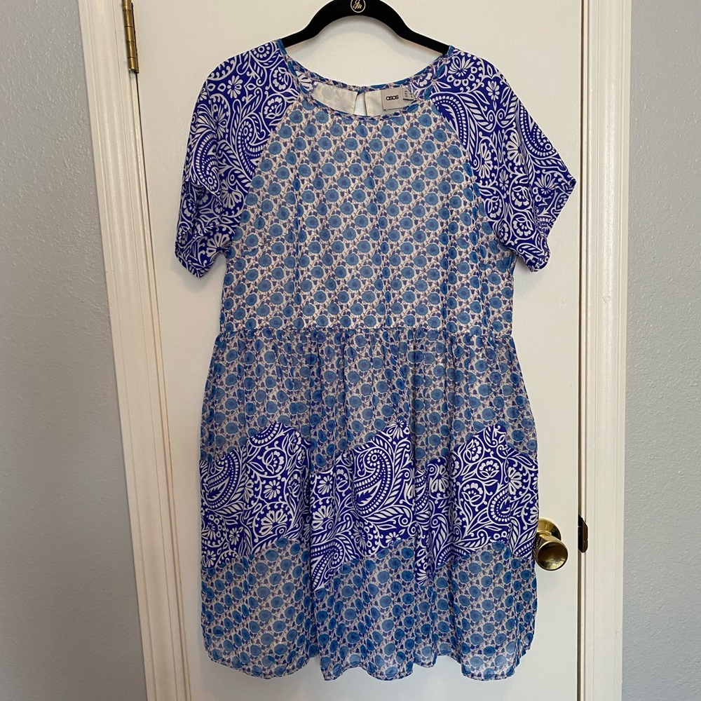 Blue Patterned ASOS Dress